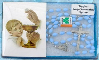 Boy's First Holy Communion Rosary - Blue