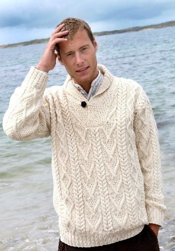 Shawl Collar Irish Wool Sweater