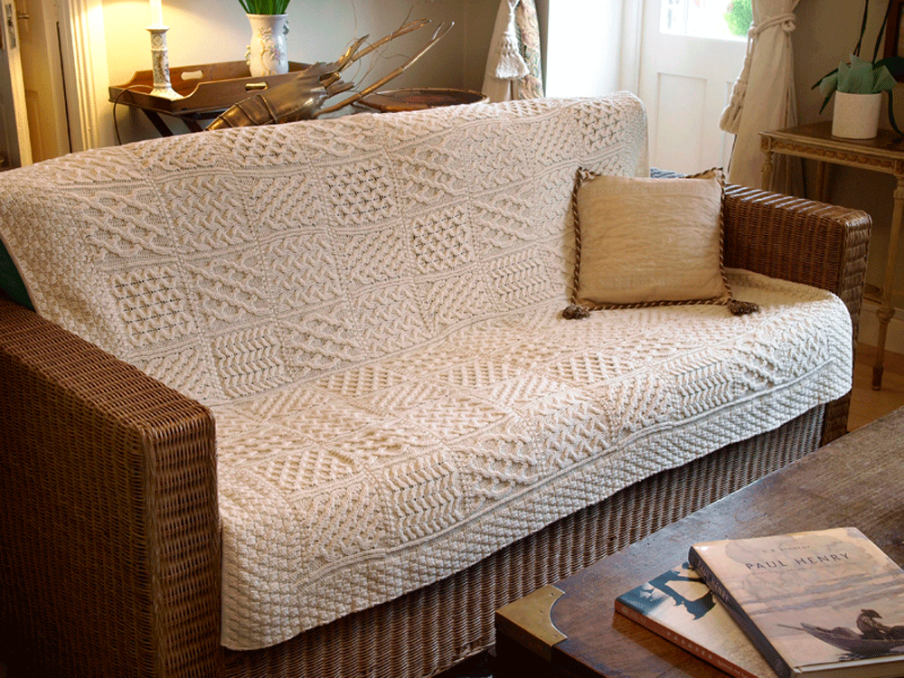 Irish Made Wool Patchwork Throw Blanket