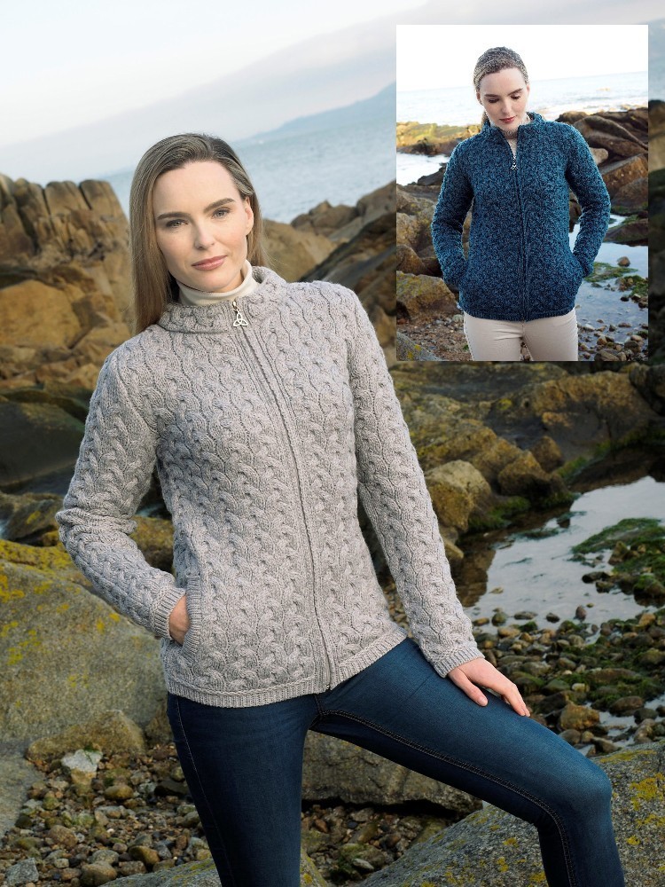Super Soft Merino Wool Chunky Cable Cardigan ~ Made in Ireland