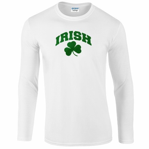Irish White Long Sleeve T Shirt