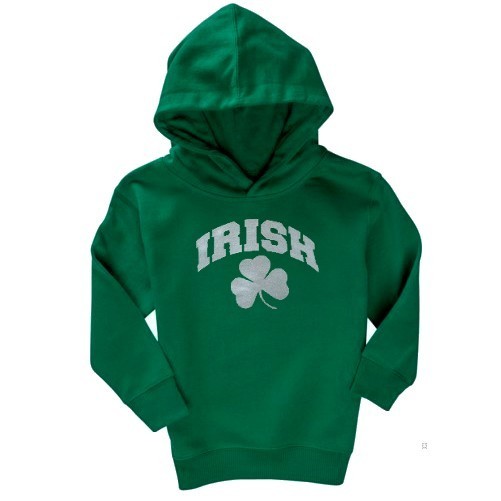 Irish Green Hooded Sweatshirt With Shamrock