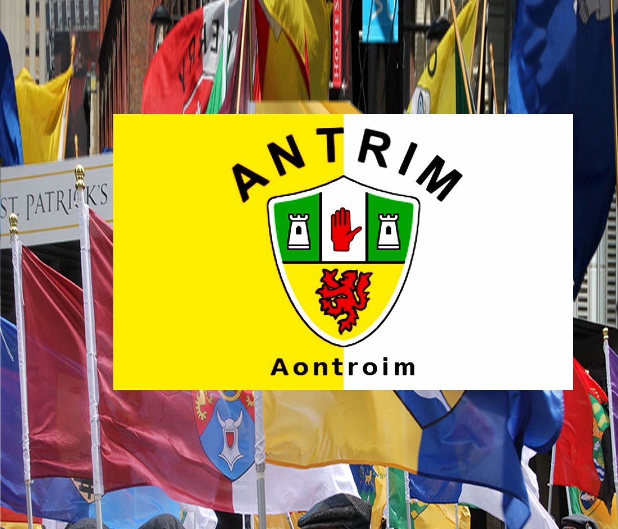 Antrim County Ireland Crest Flag ~ 5 X 3 ft