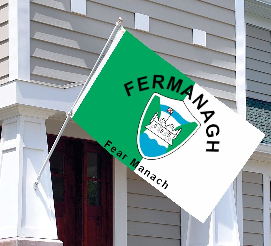 County Fermanagh Ireland Crest Flag ~ 5 X 3 ft