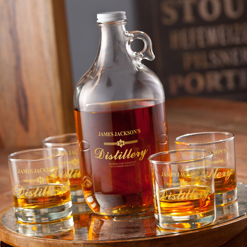 Personalized Distillery Whiskey Growler  & Glasses – Personalized Gift