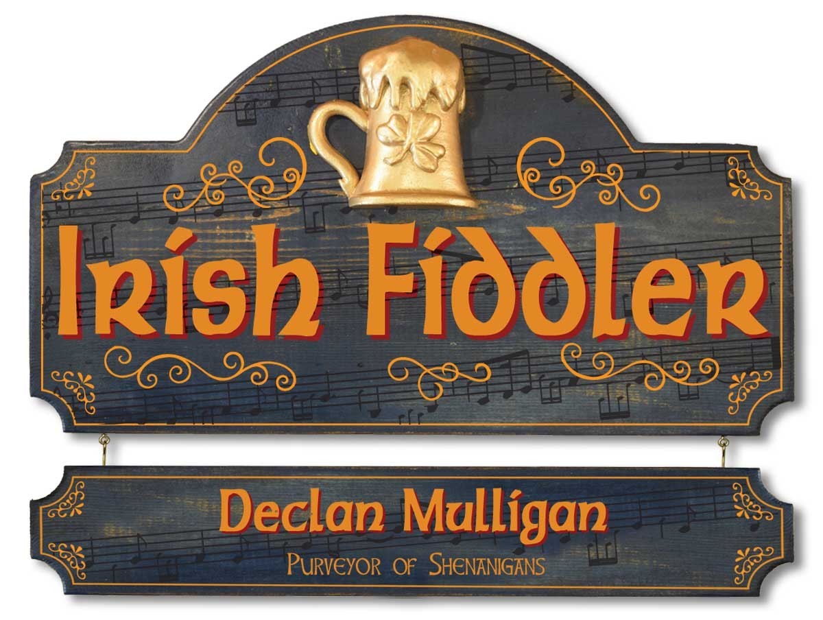 Personalized Irish Fiddler Plaque - Wall Sign