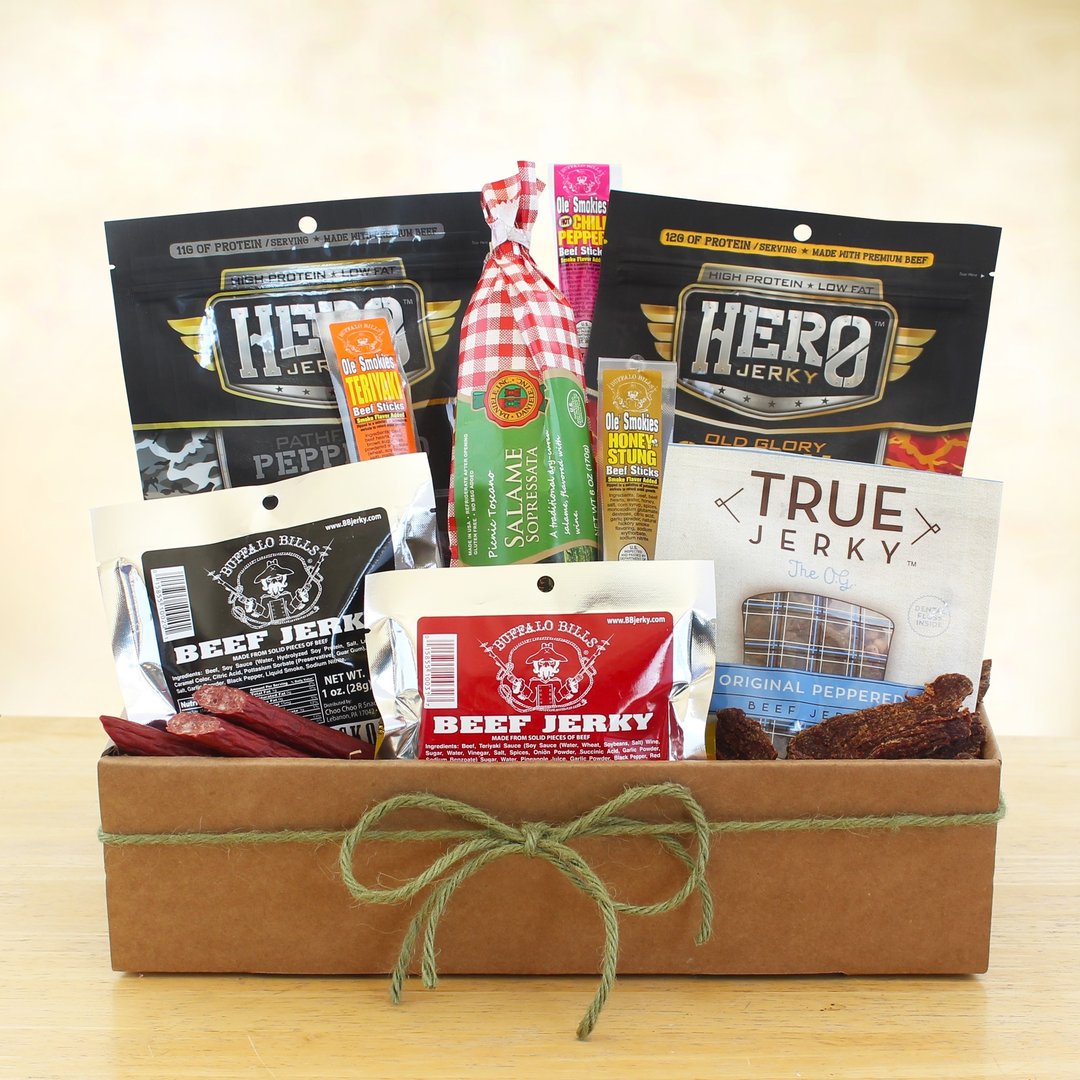 Jerky and Meat Sticks Gift Basket  A ton of value in one gift idea  Jerky com