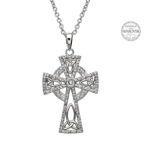 Celtic Trinity Cross With Swarovski Crystals