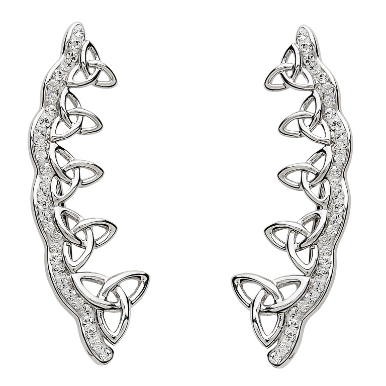 Trinity Knot Earrings With Swarovski Crystals ~ Shanore