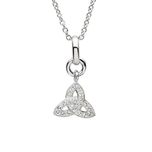 Silver & Swarovski Crystal Trinity Knot Petite Pendant