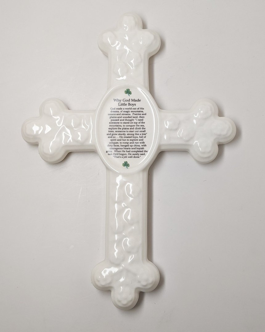 Why God Made Little Boys Irish Lace Cross