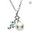 Seahorse Necklace Sterling Silver Pearl & Aqua Swarovski® Crystals