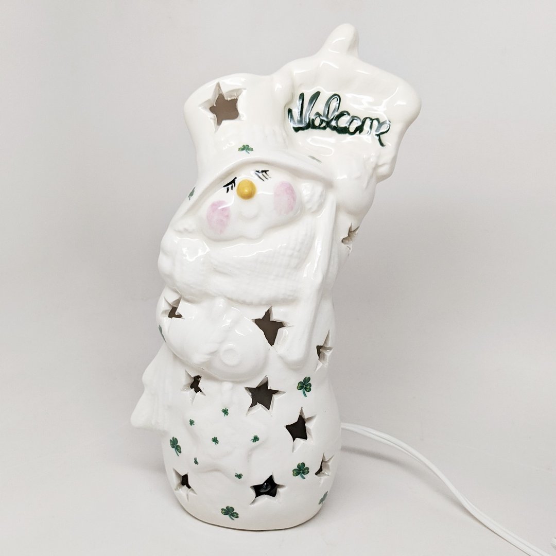 Light Up Welcome Snowman with Shamrocks