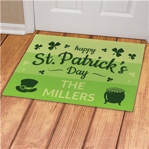 Personalized Happy St. Patrick's Day Doormat ~ 2 Sizes