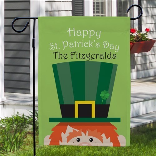 St. Patrick’s Day Leprechaun Garden Flag ~ Personalized