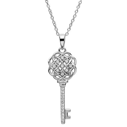 Intricate Celtic Knot Key Necklace ~ Crystals