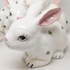 Bunny Crouching Ceramic Statue ~ Shamrocks